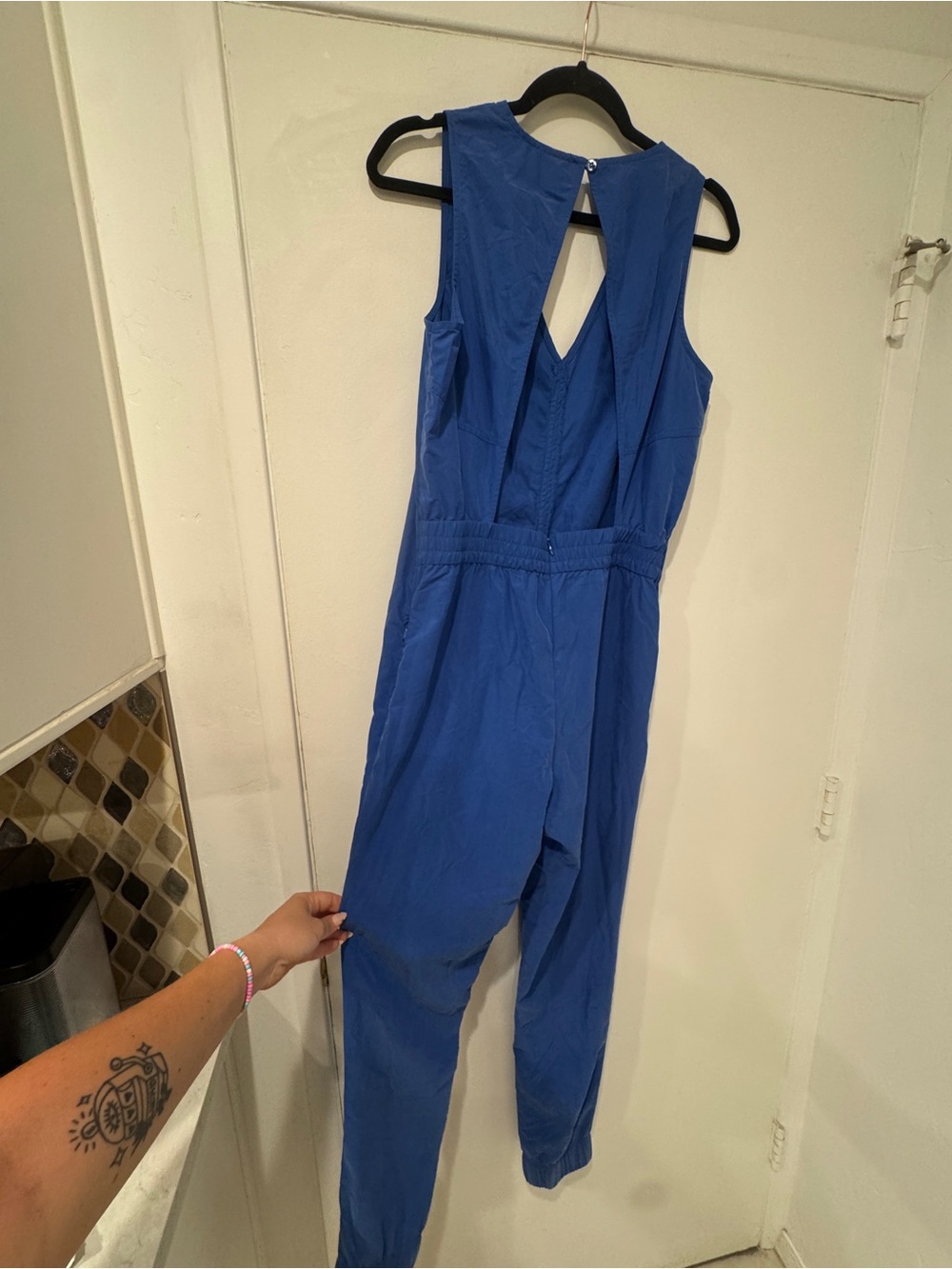NWT Onepiece Sleeveless Technical Jogger Jumpsuit Blue Size Small - Picture 5 of 7